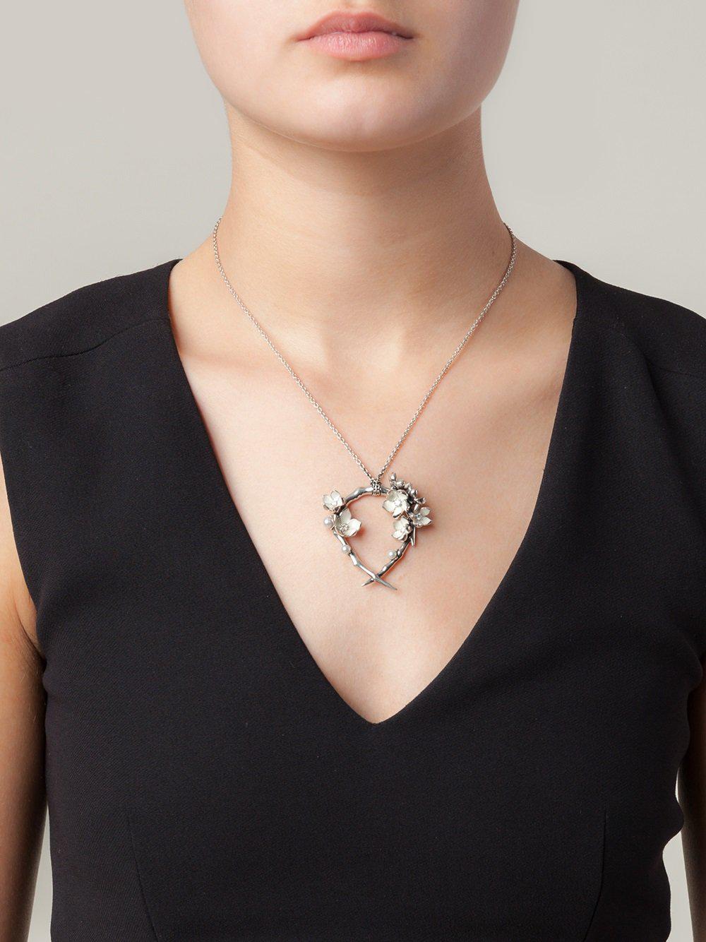 Shaun Leane 'cherry Blossom' Diamond Necklace in Metallic - Lyst