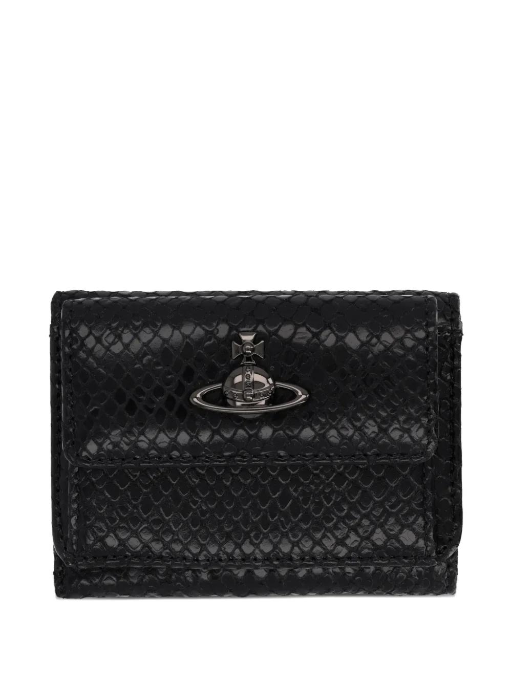 Vivienne Westwood Orb Textured Leather Wallet in Black | Lyst