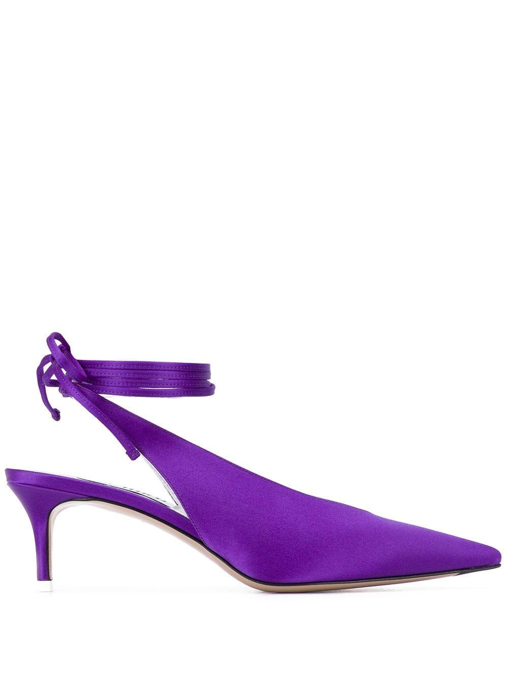 Purple kitten heel shoes sales