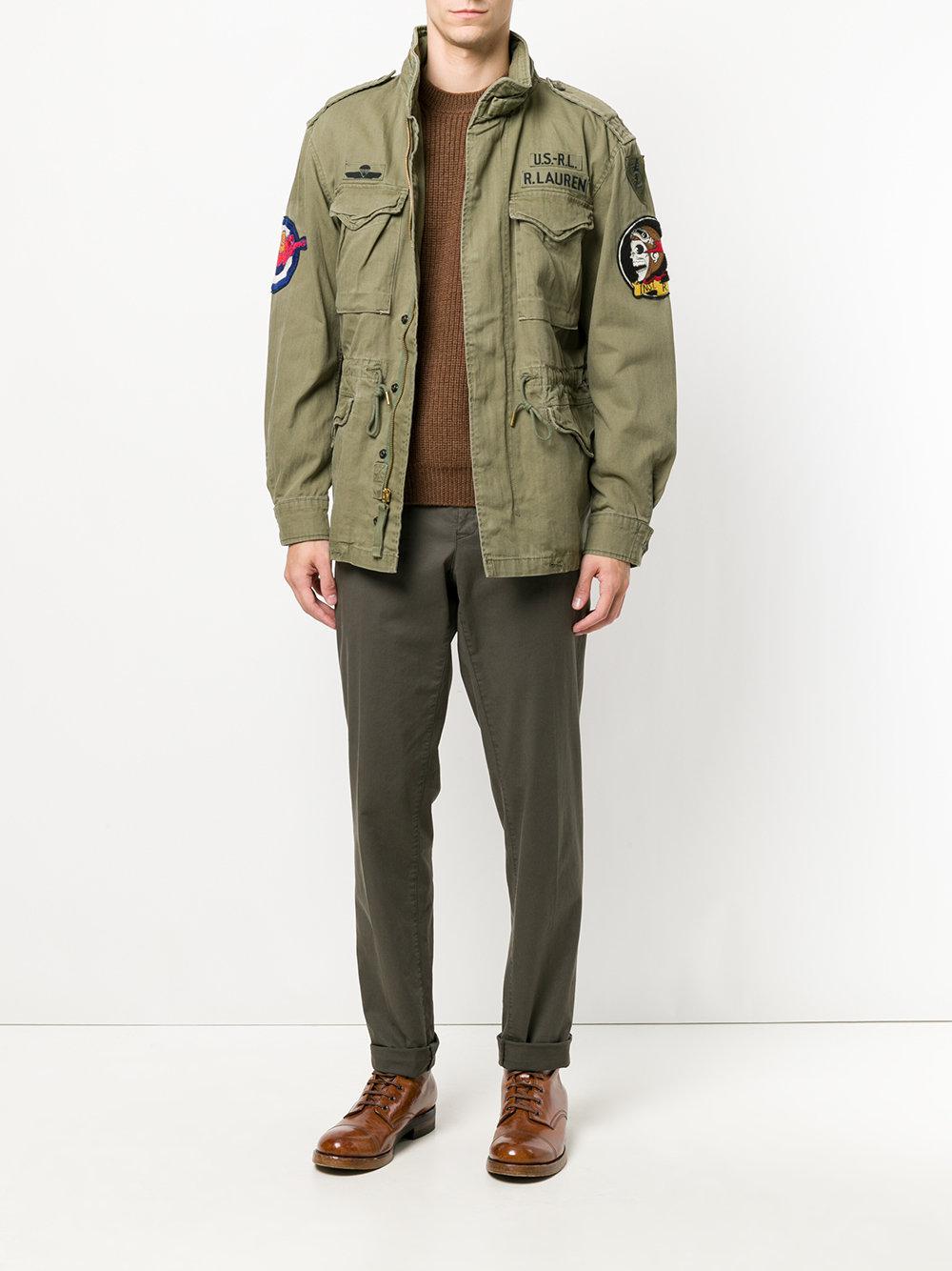 Polo Ralph Lauren Cotton Patch Appliqué Military Jacket in Green for ...