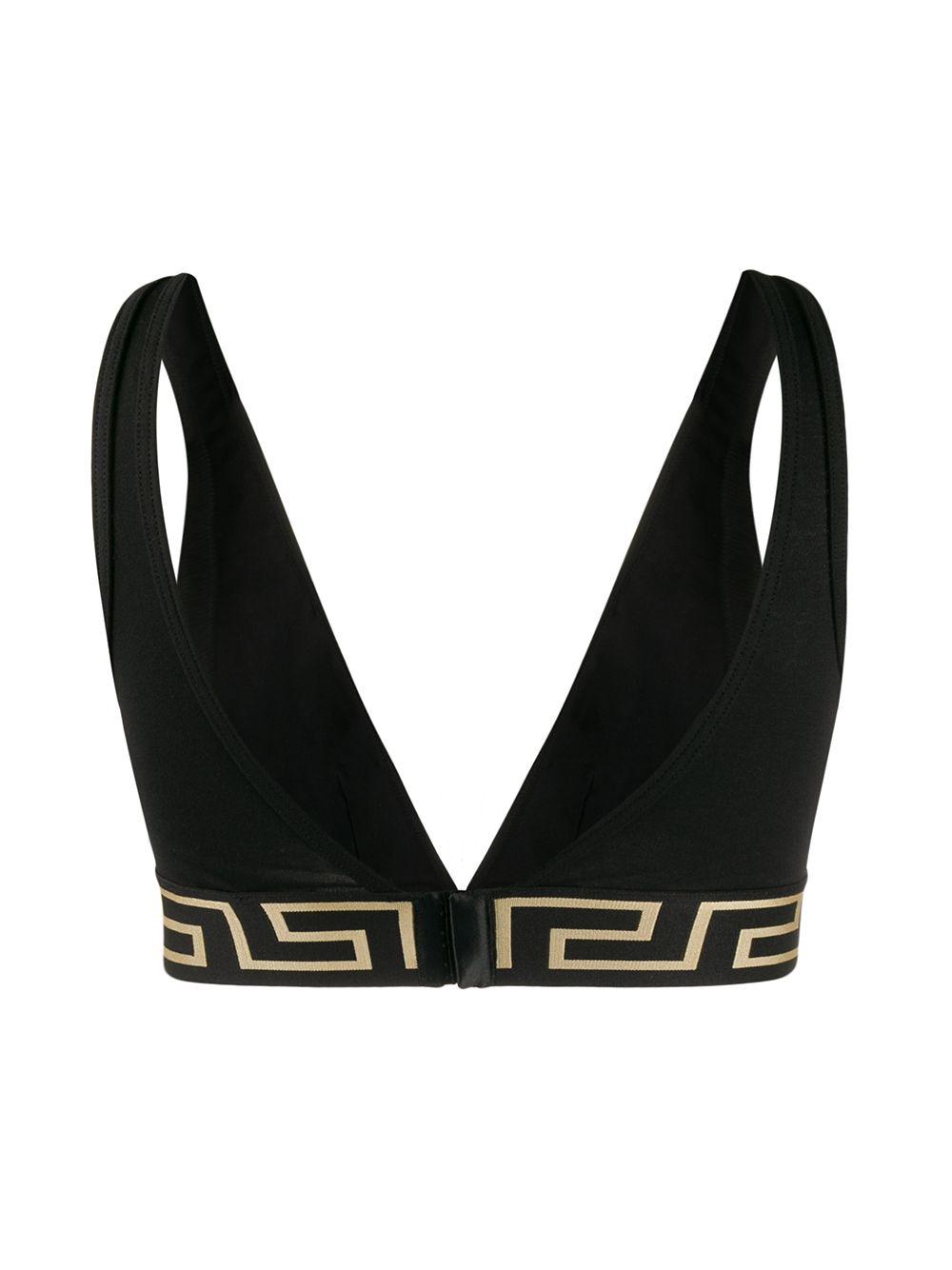 Versace Cotton Medusa Greek Key Bra in Black Lyst