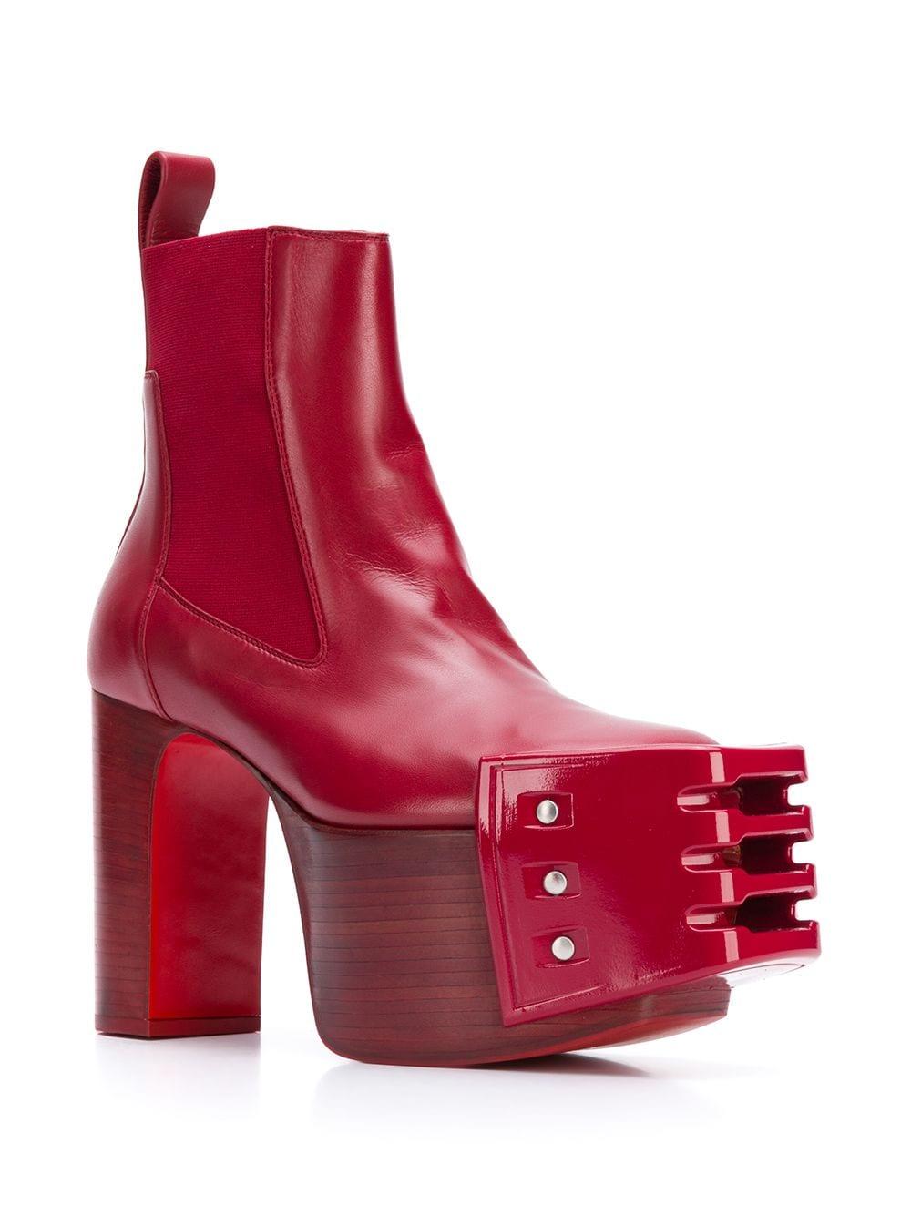 Rick Owens Larry Grill Kiss Ankle Boots in Red | Lyst Canada