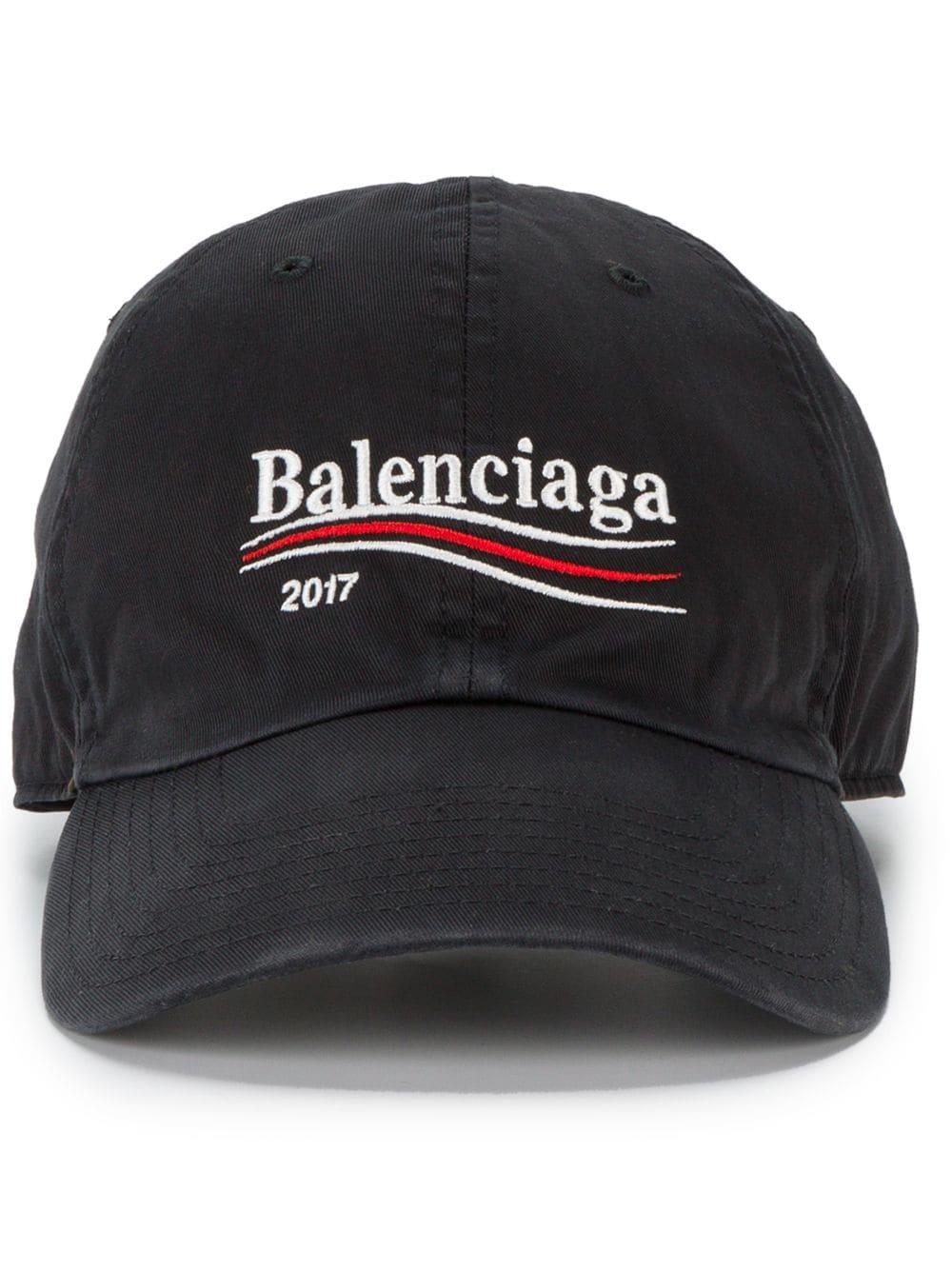 Balenciaga Campaign Logo Embroidered Hat in Black for Men | Lyst Australia