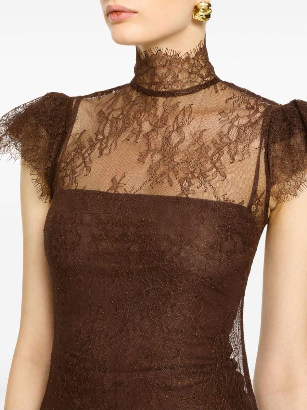 De La Vali Silentium Mini Dress in Brown | Lyst
