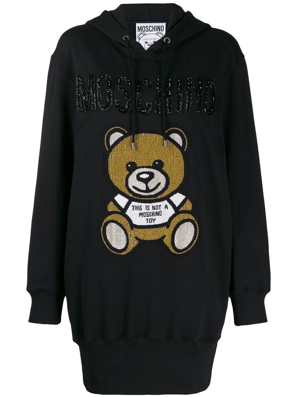 Moschino Teddy Bear Hoodie Dress in Black Lyst Canada