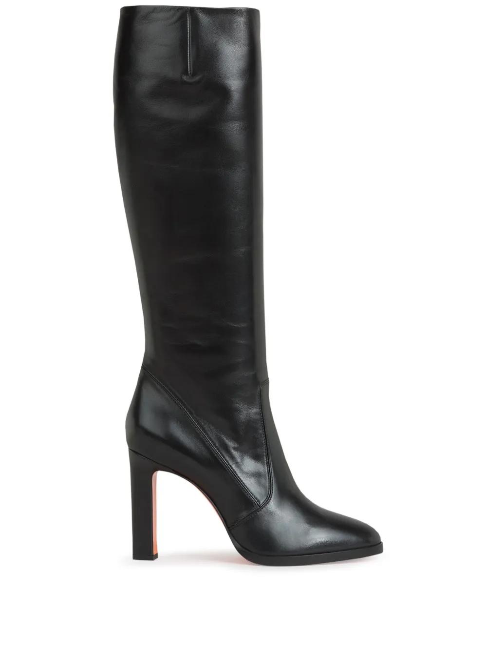 santoni-black-100Mm-Leather-