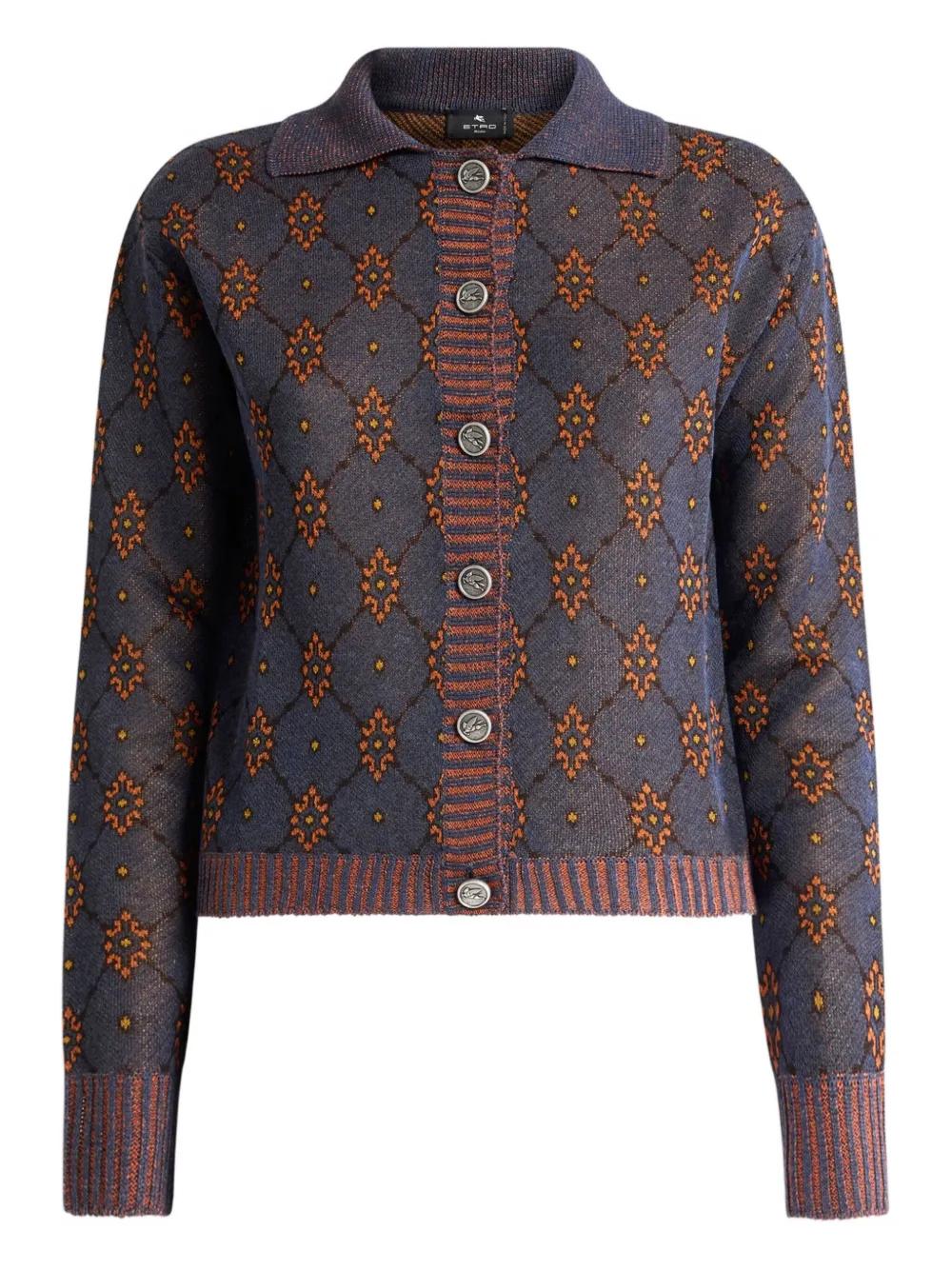 【送料&関税込】Etro Multicolor Wool Cardigan ETRO Oversized jacquard-knit wool-blend cardigan | NET-A-PORTER