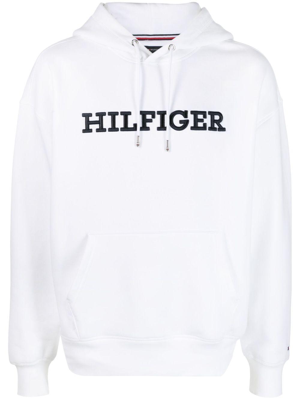 Tommy Hilfiger Logo-embroidered Drawstring Hoodie in White for Men | Lyst