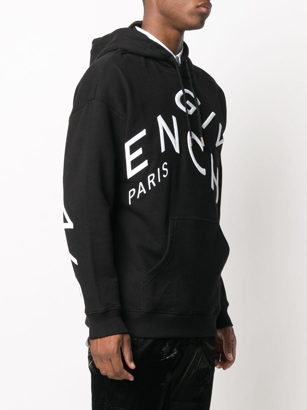 Givenchy Cotton Refracted Logo Embroidery Hoodie in Black for Men ...
