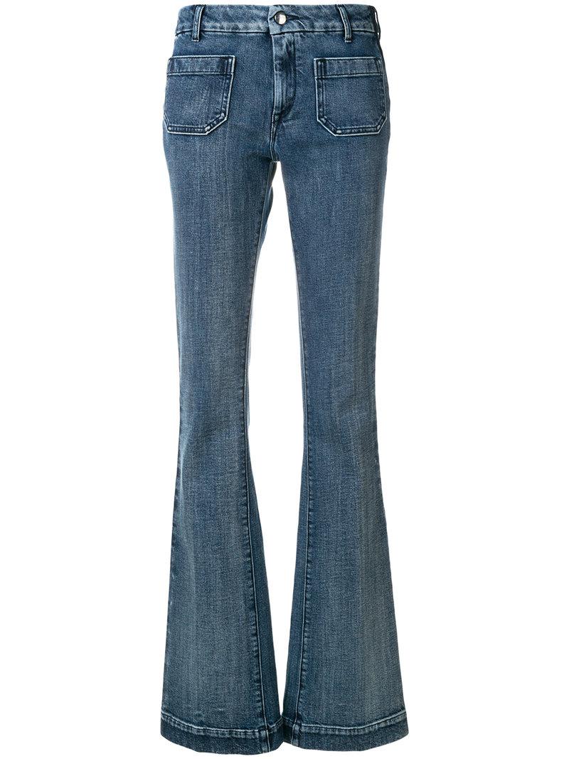 The Seafarer Denim Panel Detail Flared Jeans in Blue - Lyst