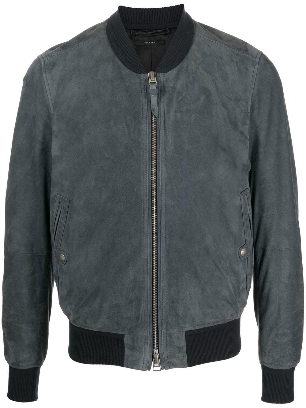 Tom Ford Suede-leather Bomber Jacket in Grey for Men | Lyst UK
