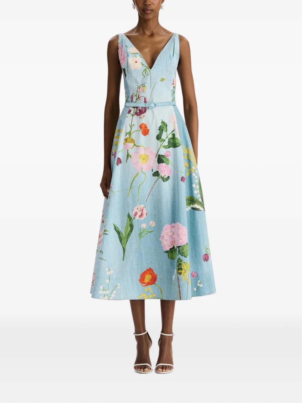 oscar de la renta floral-applique halter-neck dress Oscar De La Renta Halter Neck Organza Flower Gown In Ecru - 82% Off
