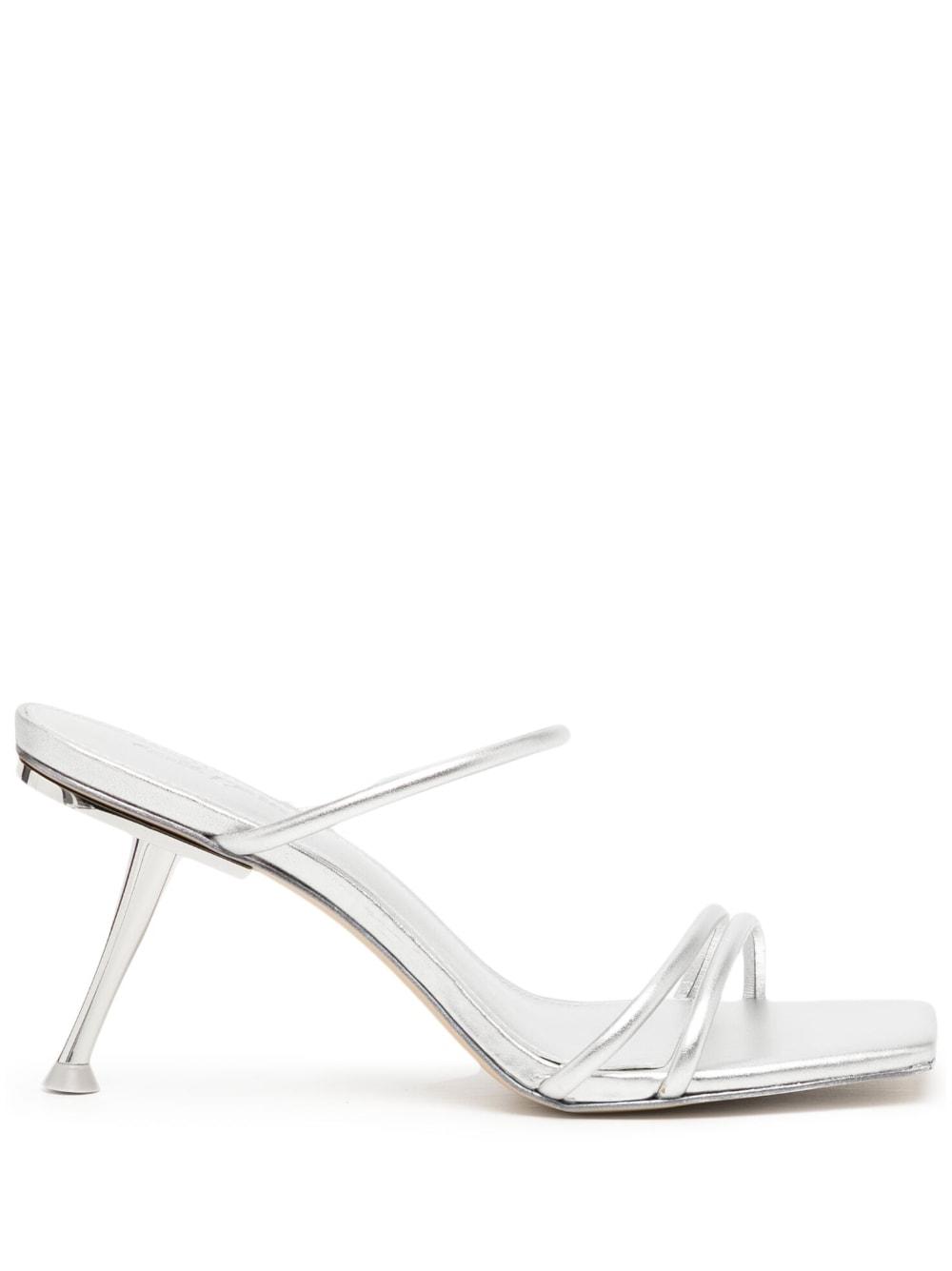 Cult Gaia Lydia 70mm Metallic Sandals in White | Lyst