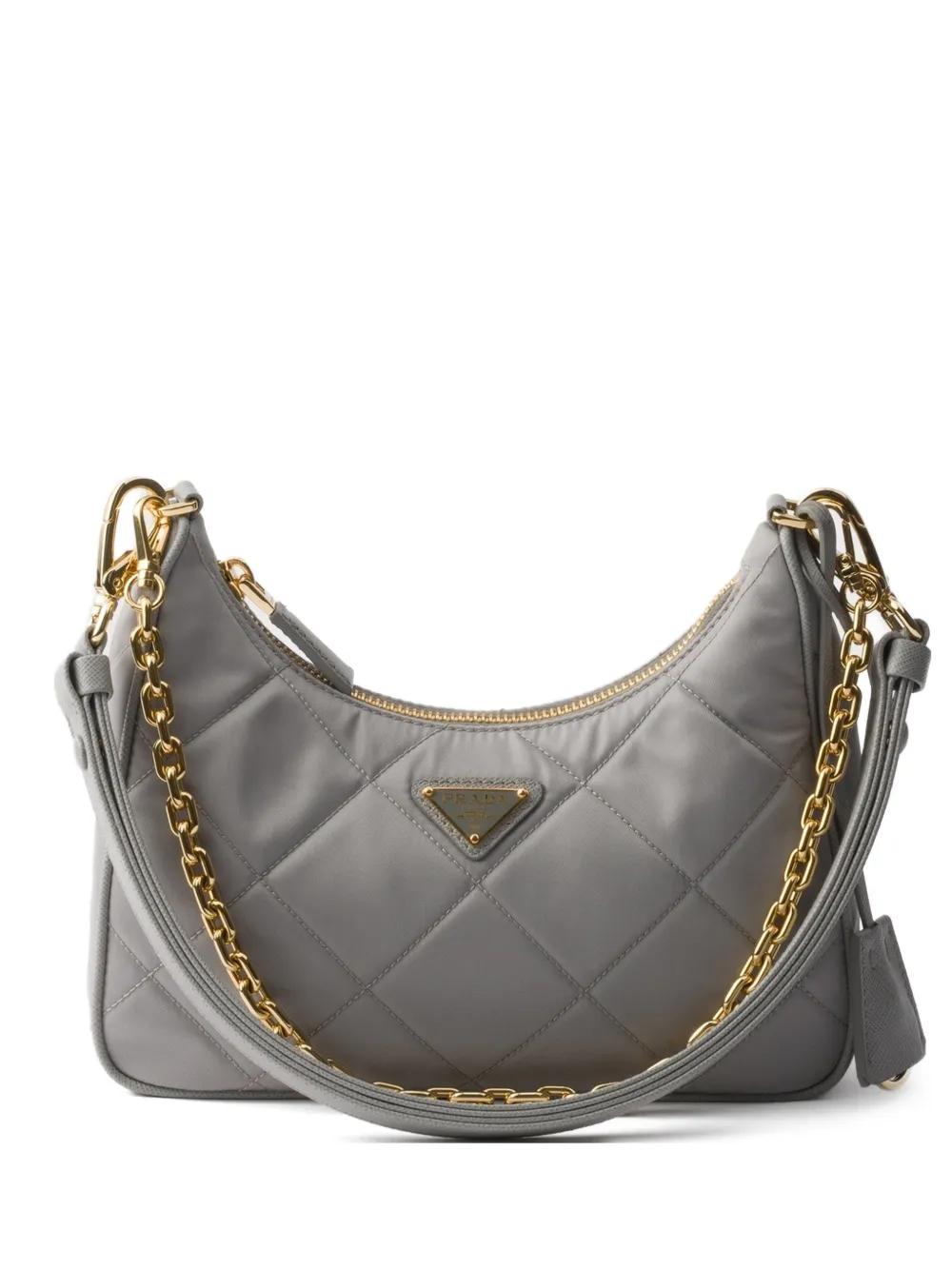 Prada リエディション キルティング ショルダーバッグ グレー | Lyst