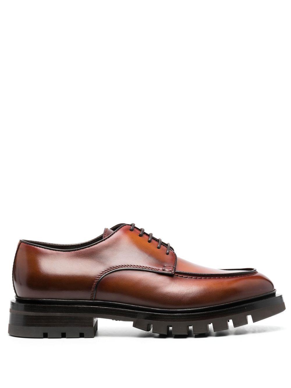 Santoni Lug Sole 35mm Derby Shoes in Brown for Men | Lyst