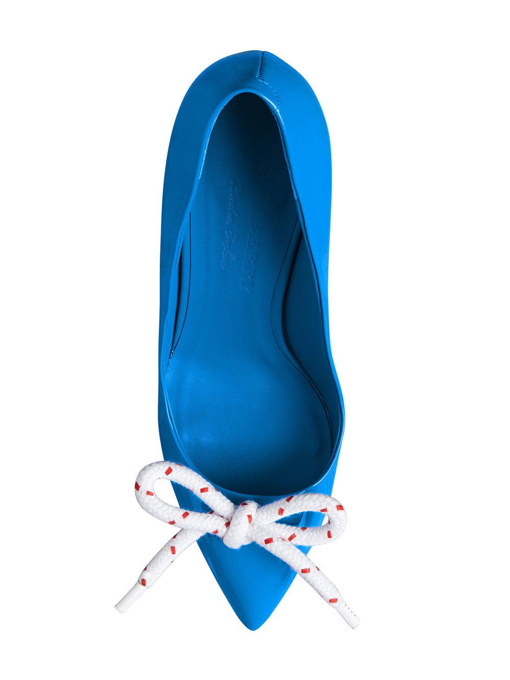 Burberry Rope Detail Patent Leather Pumps in Blue | Lyst