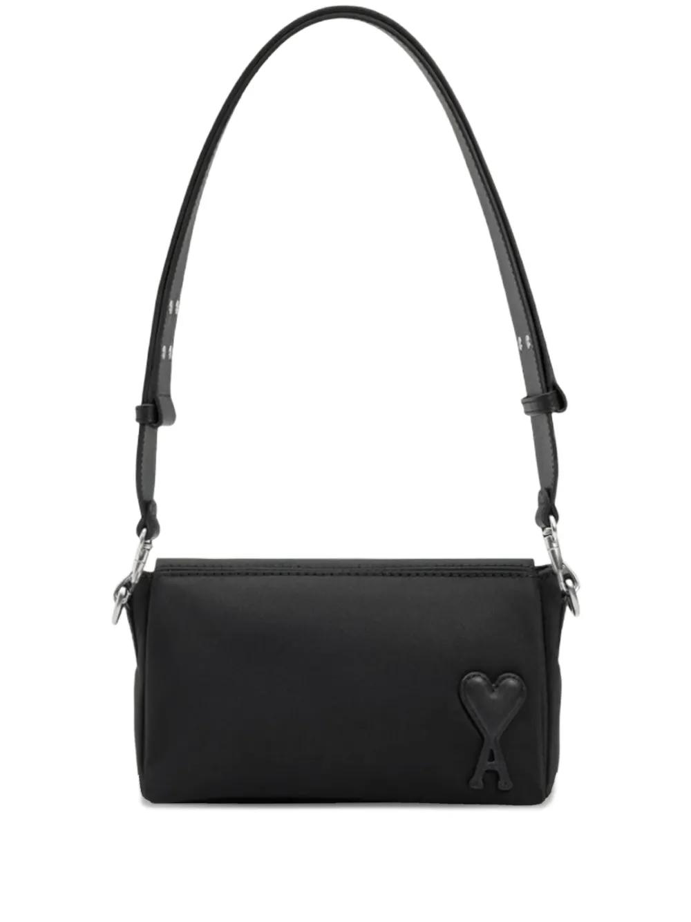 Ami Paris Heart-Logo Messenger Bag in Black | Lyst