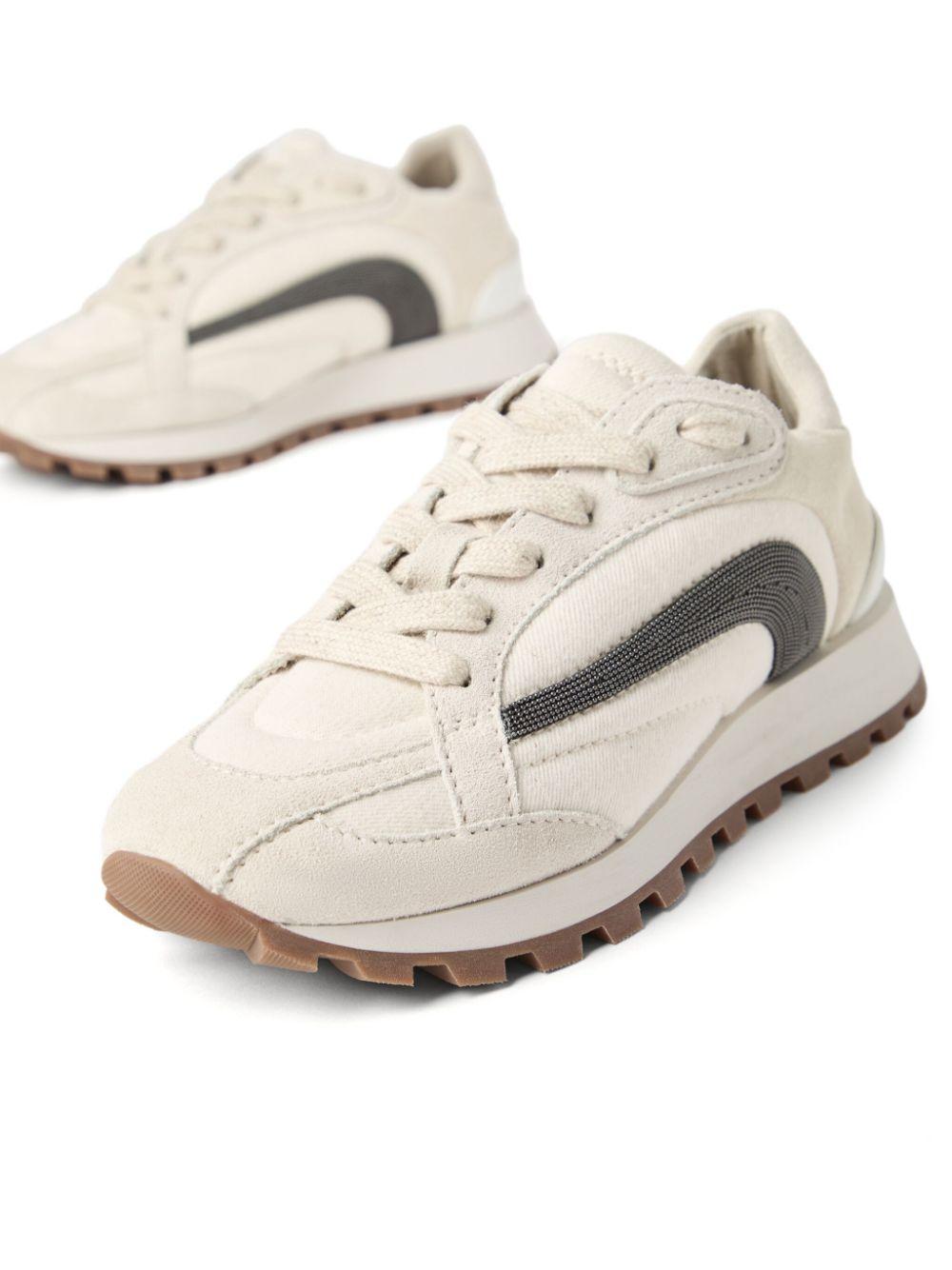 Brunello Cucinelli レディース ホワイト モニーレ スニーカー Brunello Cucinelli レディース ホワイト モニーレ スニーカー