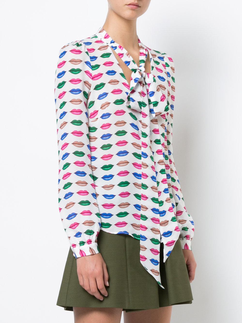 milly lips print blouse