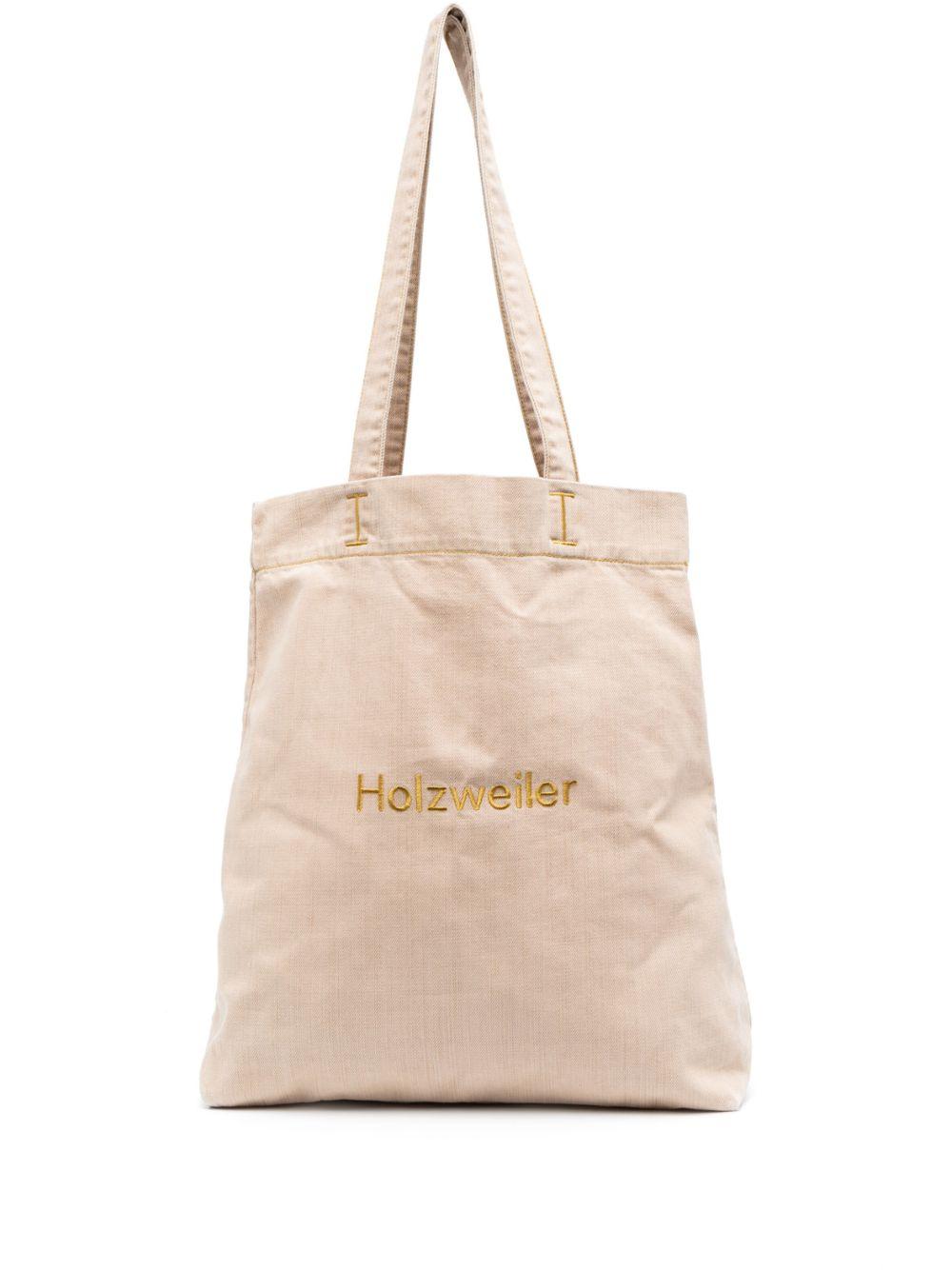 Holzweiler Embroidered-logo Cotton Tote Bag in Natural | Lyst