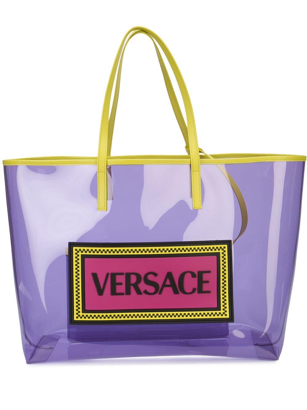 Versace Pvc Logo Shopper Tote in Purple | Lyst