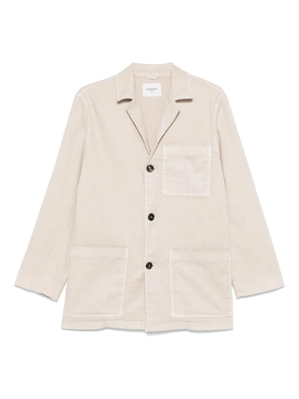 ジャケット CIRCOLO 1901 Women Jackets FD35388299 BEIGE 1-Button Slim Stripe Jacket in Laguna | Circolo 1901