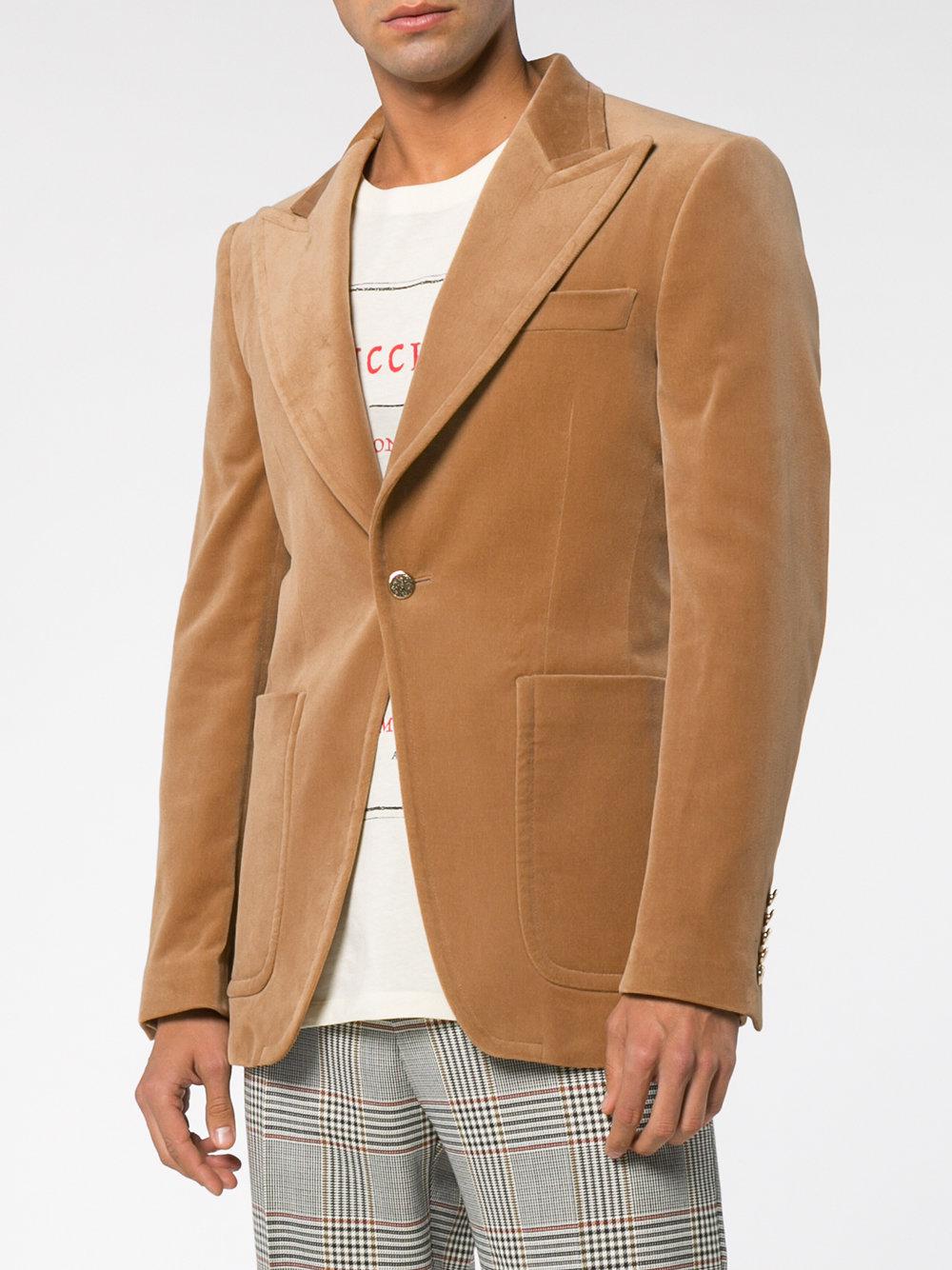 Camel velvet shop blazer