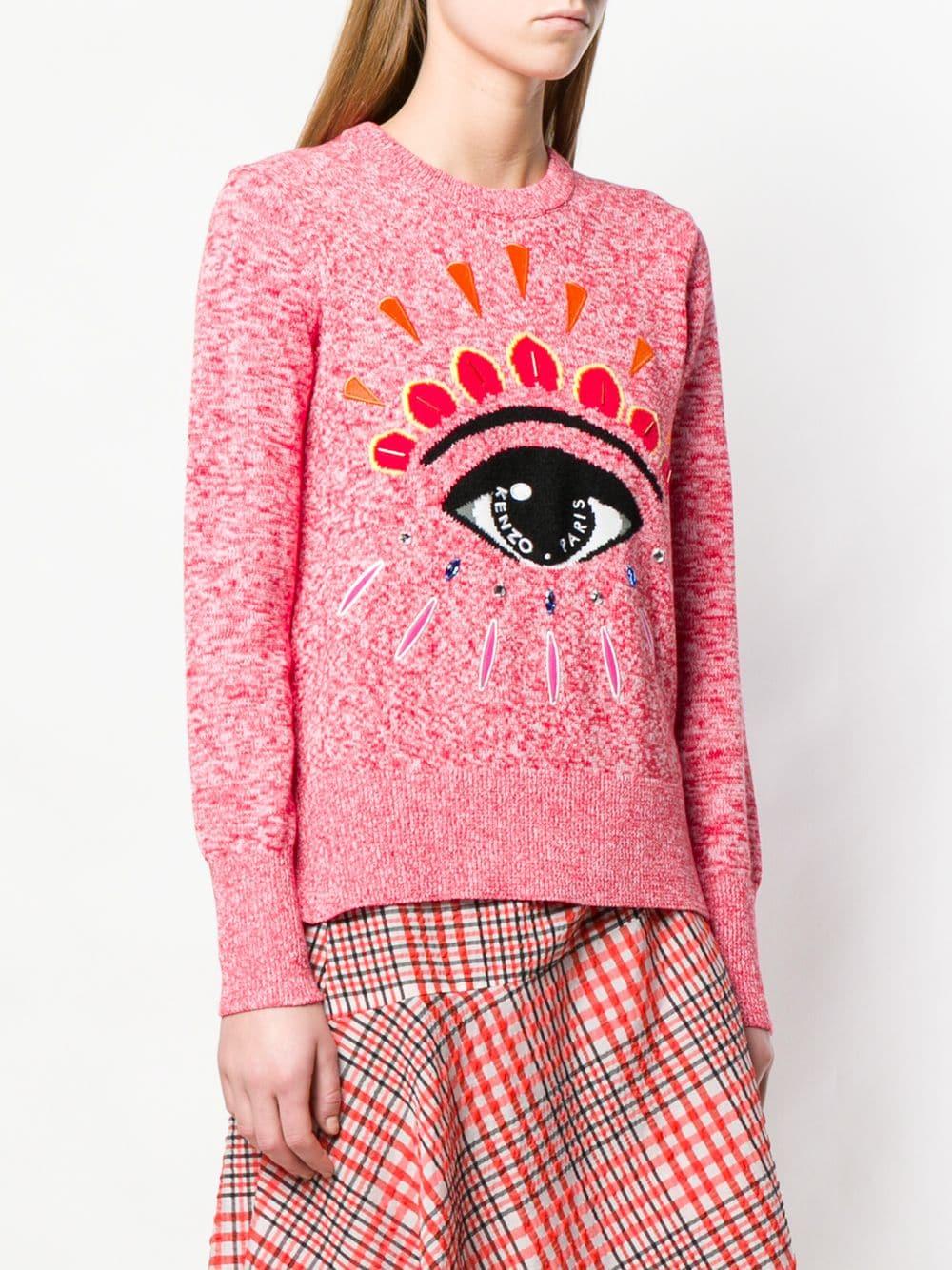 KENZO Cotton Evil Eye Sweatshirt in Pink - Lyst