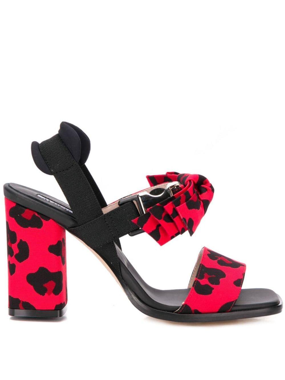 red leopard print sandals
