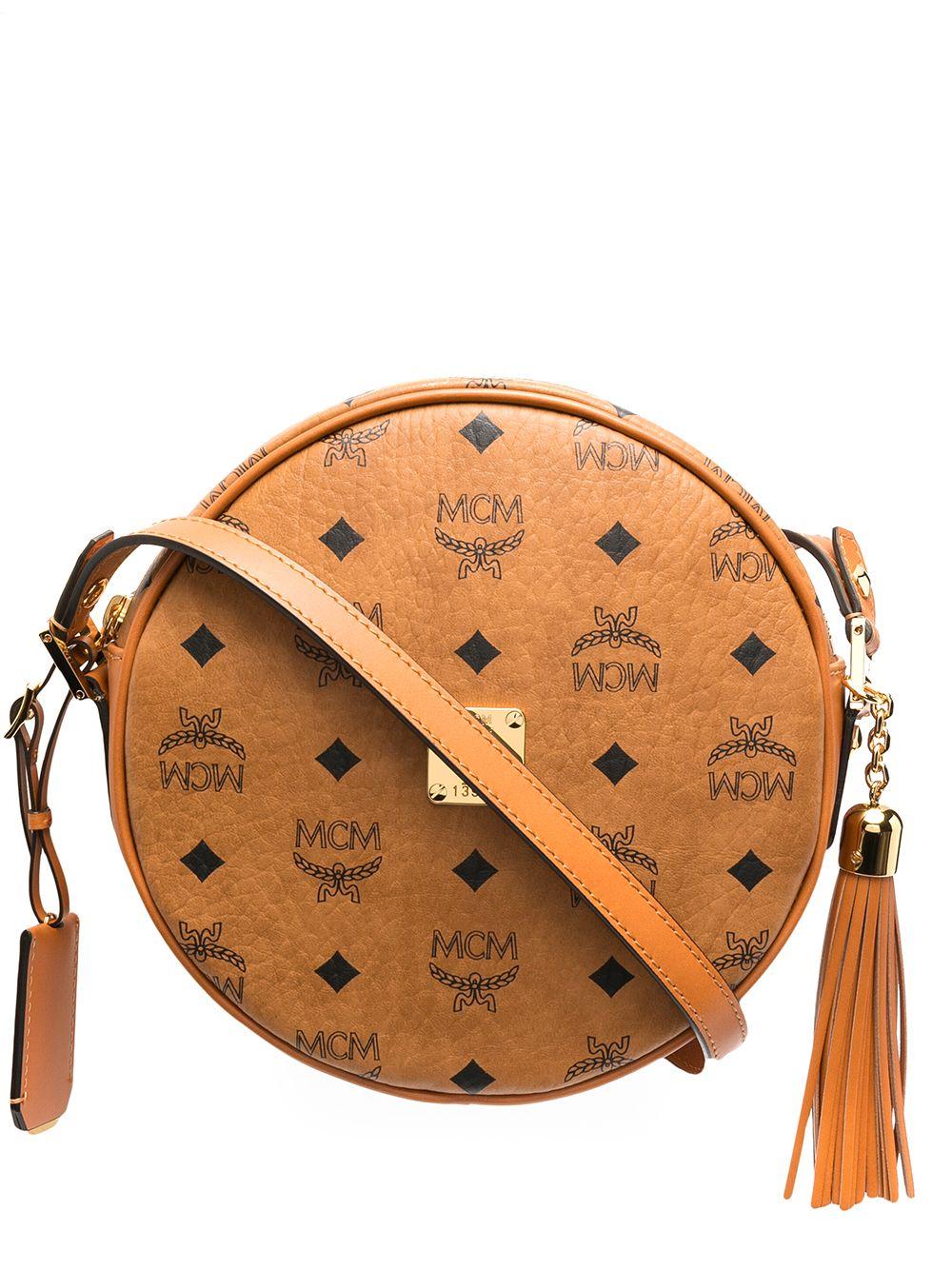 MCM Visetos Leather Vintage Shoulder Cross Body Bag Brown From Japan