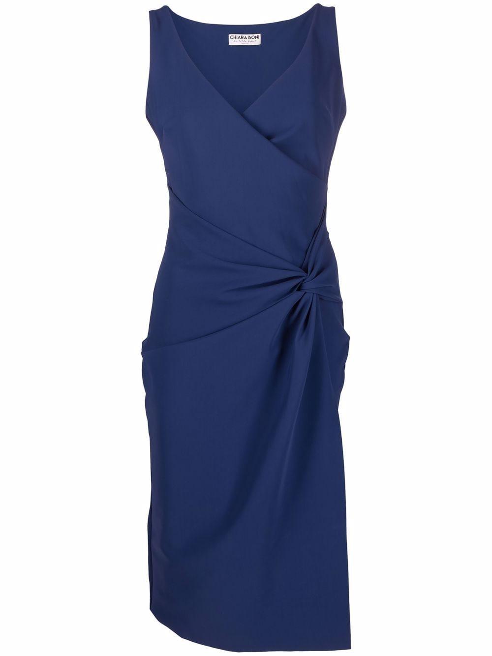 La Petite Robe Di Chiara Boni Yasu Wrap-effect Dress in Blue | Lyst