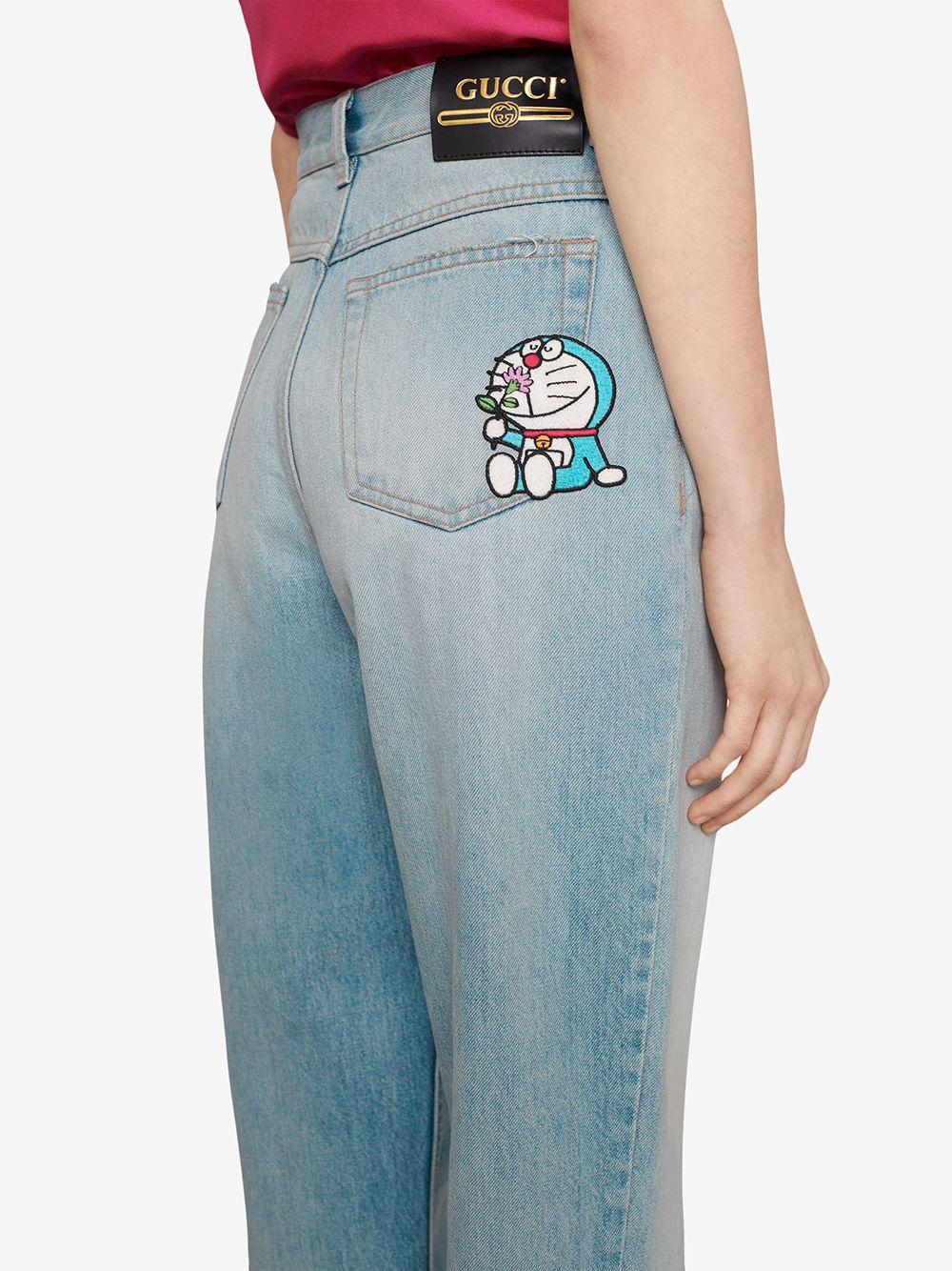 Gucci X Doraemon Eco Denim Jeans in Blue | Lyst