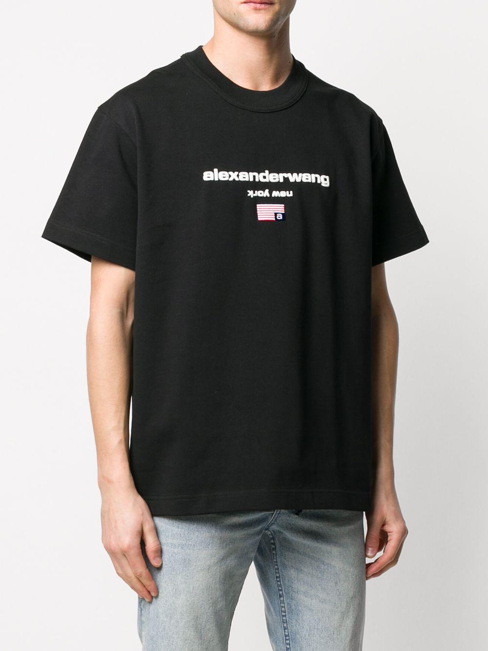 Alexander Wang Flag Detail Logo T-shirt in Black for Men
