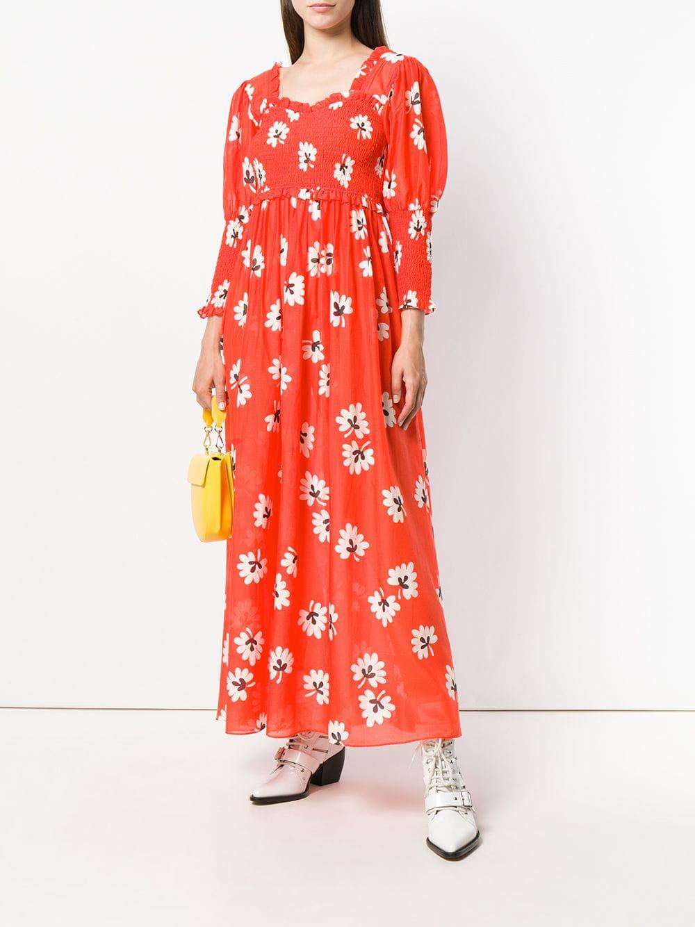 ganni floral maxi dress