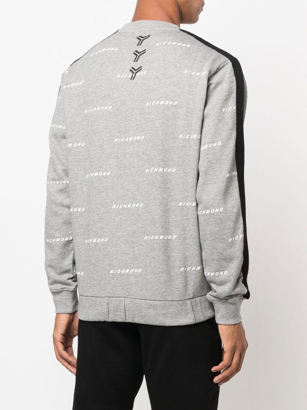 Farfetch Clothing Shirts Long sleeved Shirts Grey Logo-print long-sleeve sweatshirt 