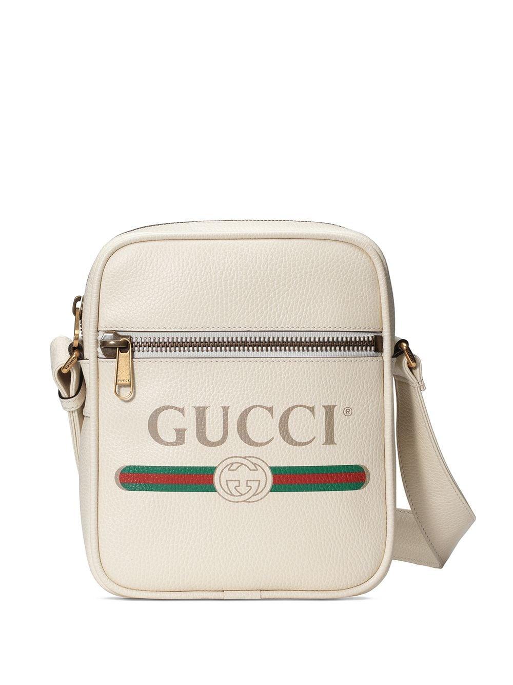 Gucci Print Messenger Bag in White for Men