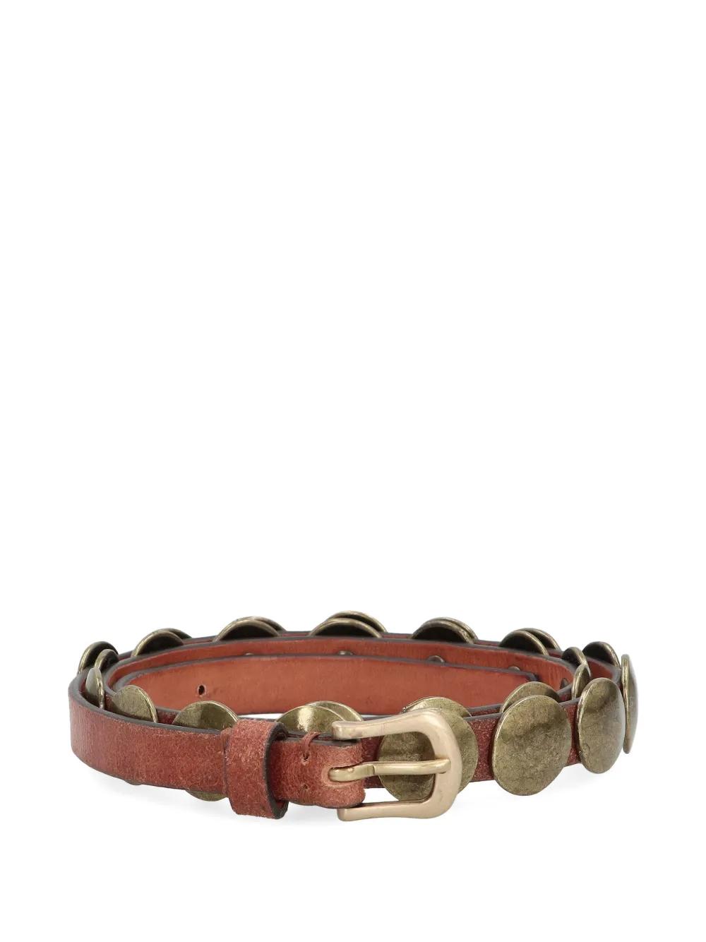  Brown Trinidad Studded Nubuck‎ Belt Golden Goose Trinidad Leather Belt With Studs - Brown - 27  main image 3