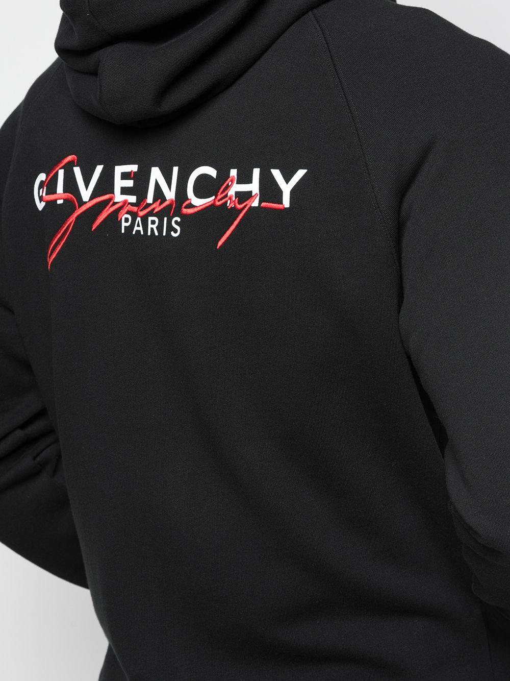 Givenchy Signature Logo Zip up Hoodie in Black for Men Lyst