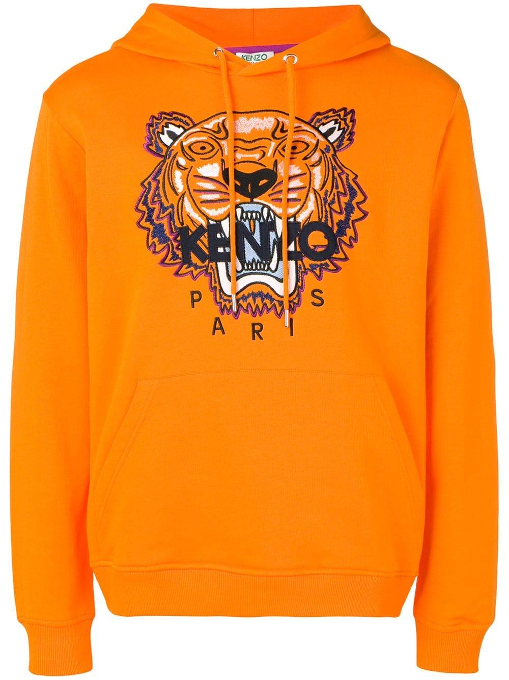 Sudadera con tigre estampado y capucha KENZO de hombre de color Naranja |  Lyst