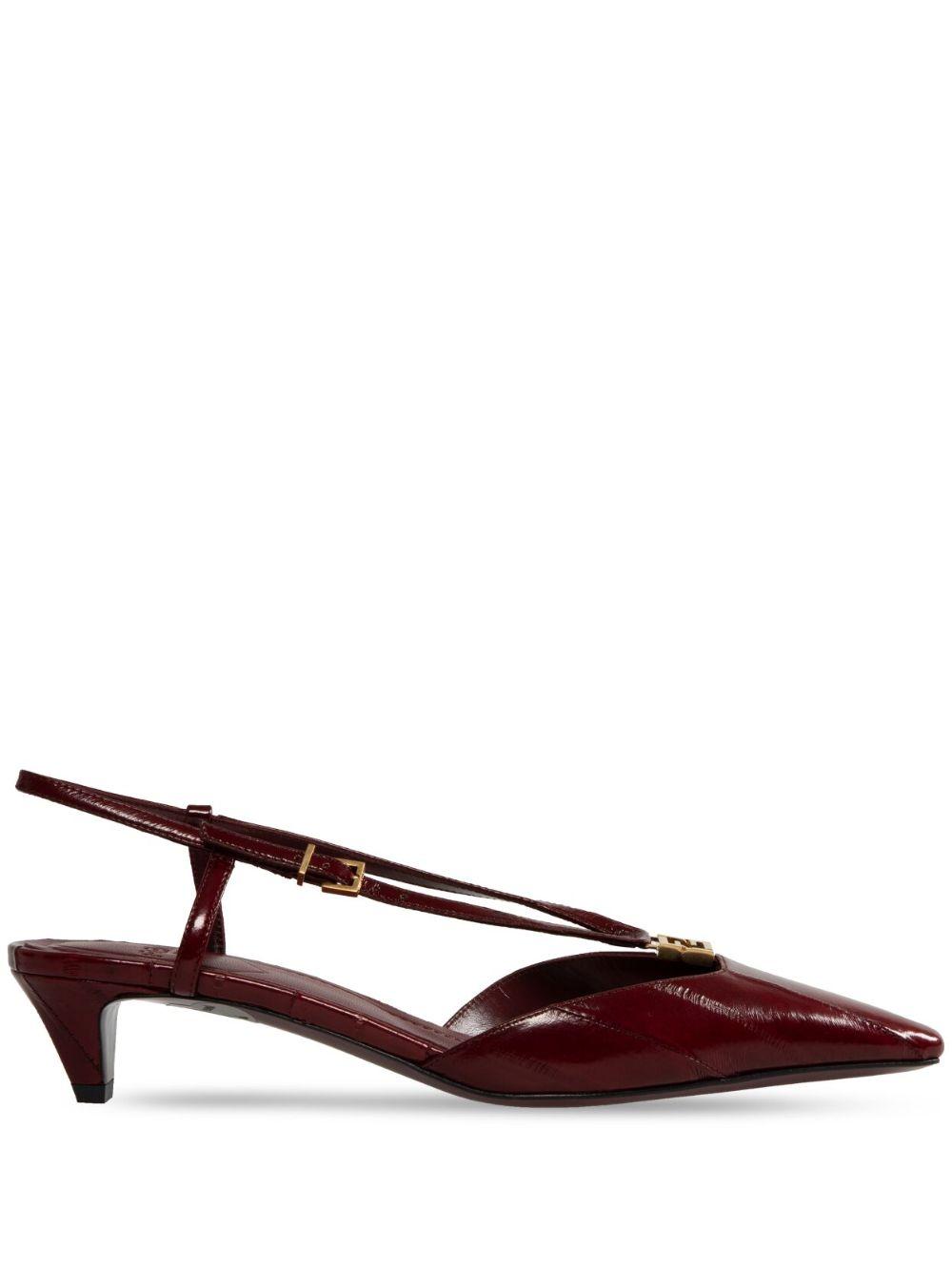 Fendi 40Mm Ffold Slingback Pumps in Brown | Lyst