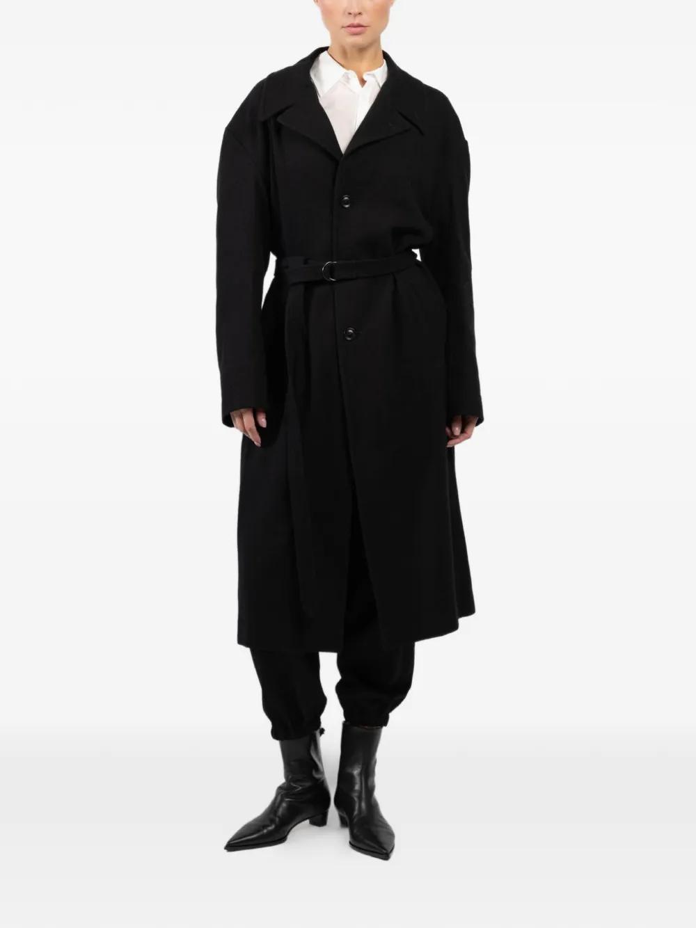 ジャケット・アウター Y's double Zip Long coat Angola Black 3 Antonio Marras Isolde black long coat in wool blend fabric with 2