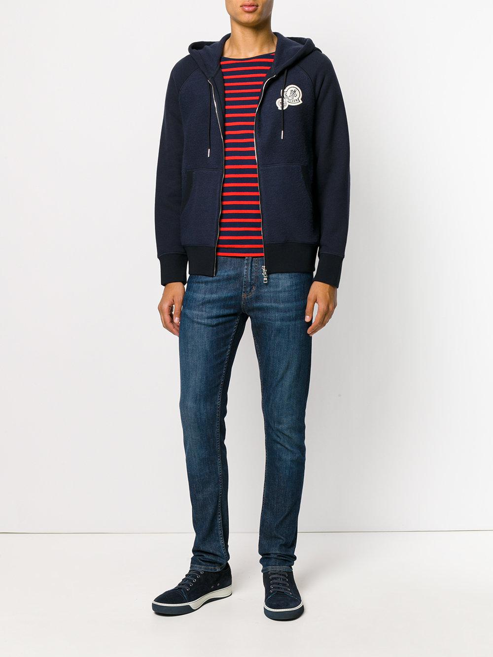 Moncler double best sale logo hoodie