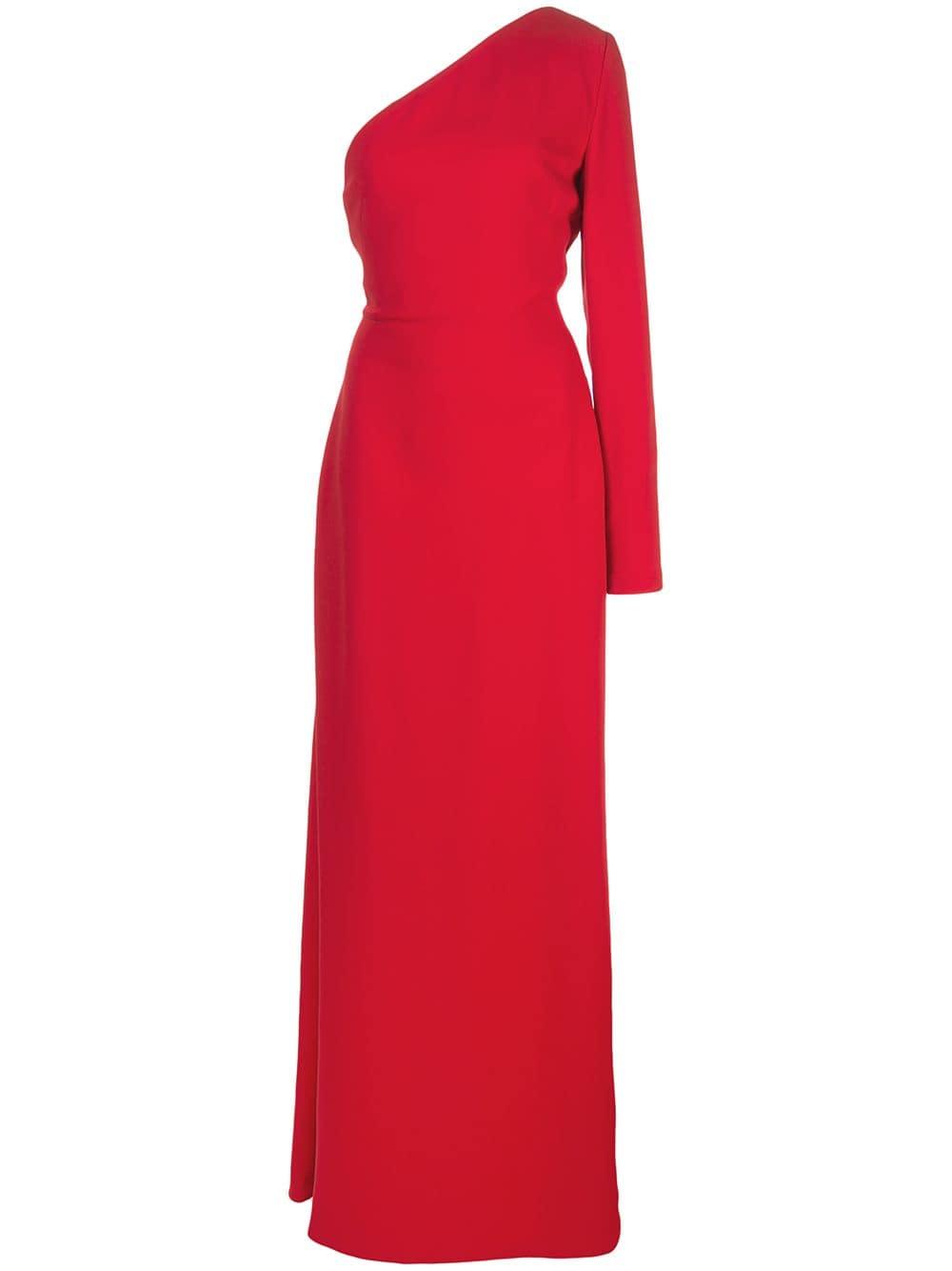 Vestido de fiesta con una sola manga Carolina Herrera de color Rojo |