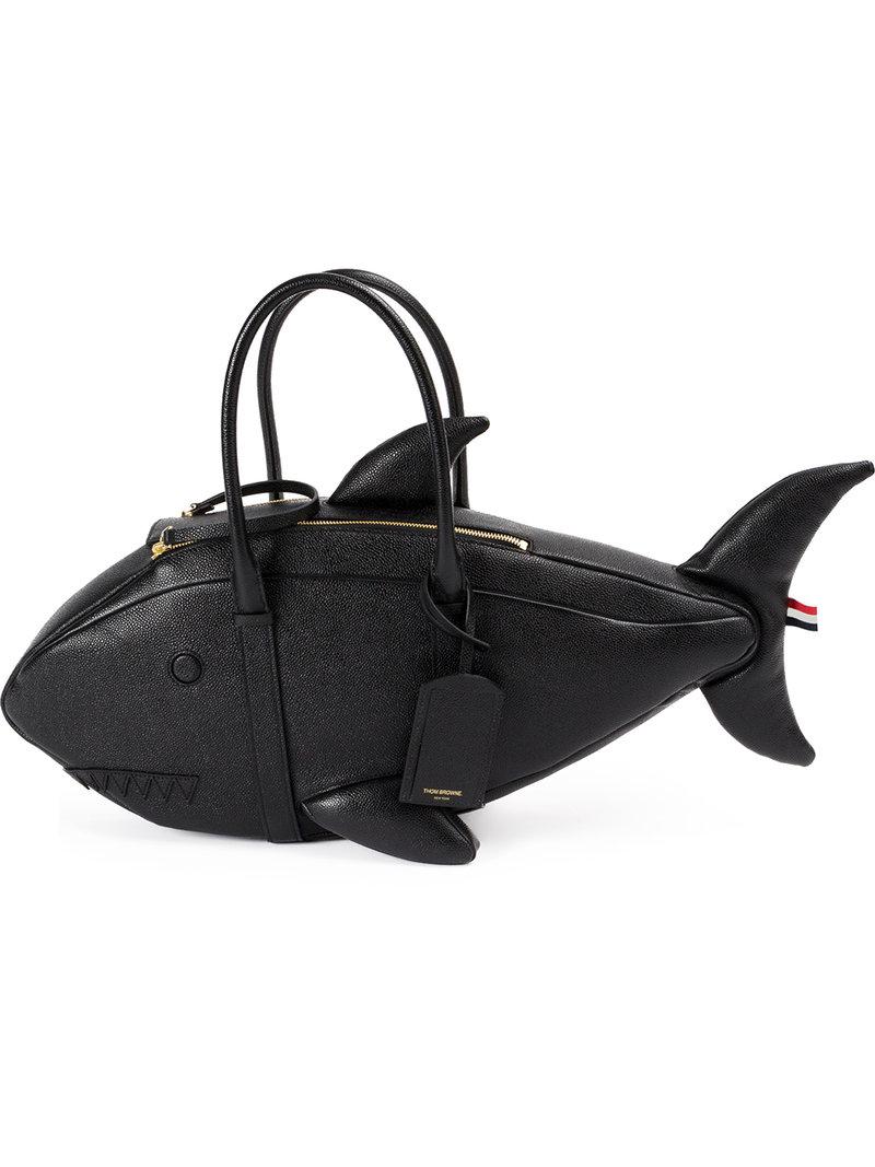 Thom Browne Fish Shoulder Bag in Black for Men