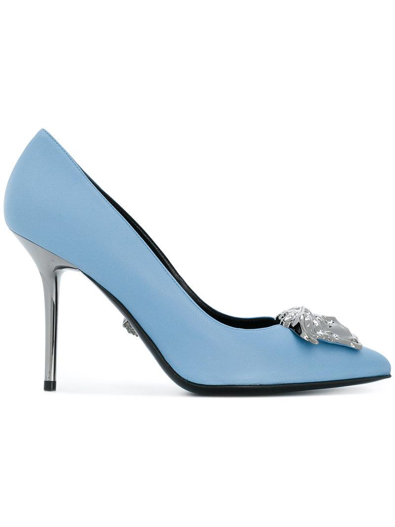 blue versace heels