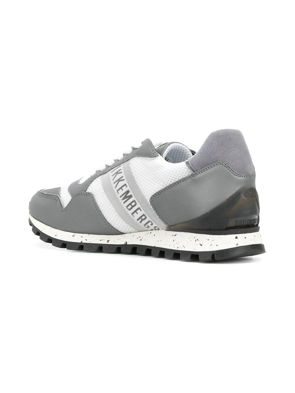 Dirk Bikkembergs Leather Panelled Sneakers in Grey (Gray