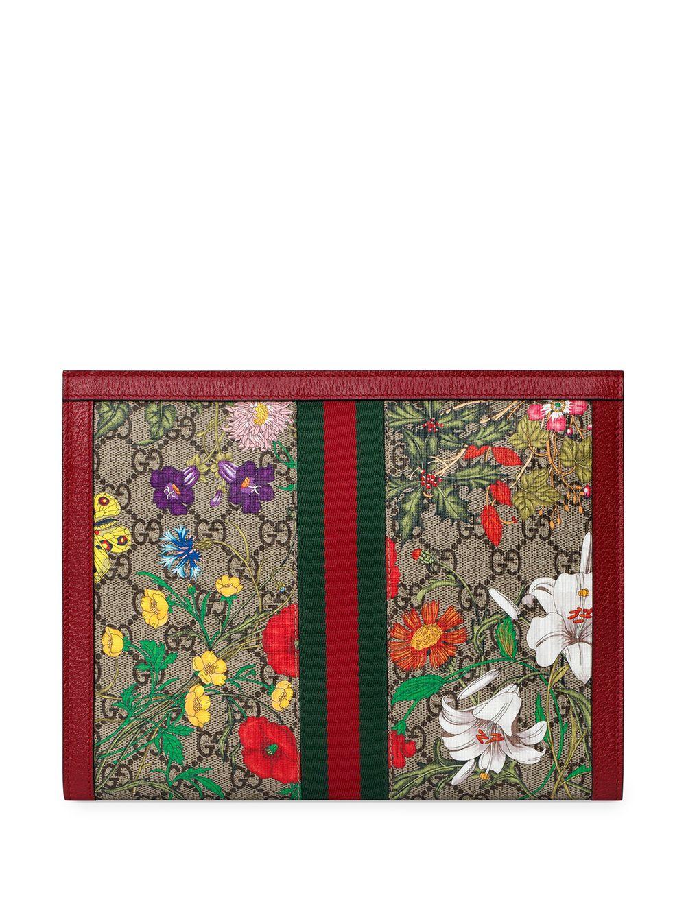 Gucci Ophidia GG Floral Clutch Bag - Lyst