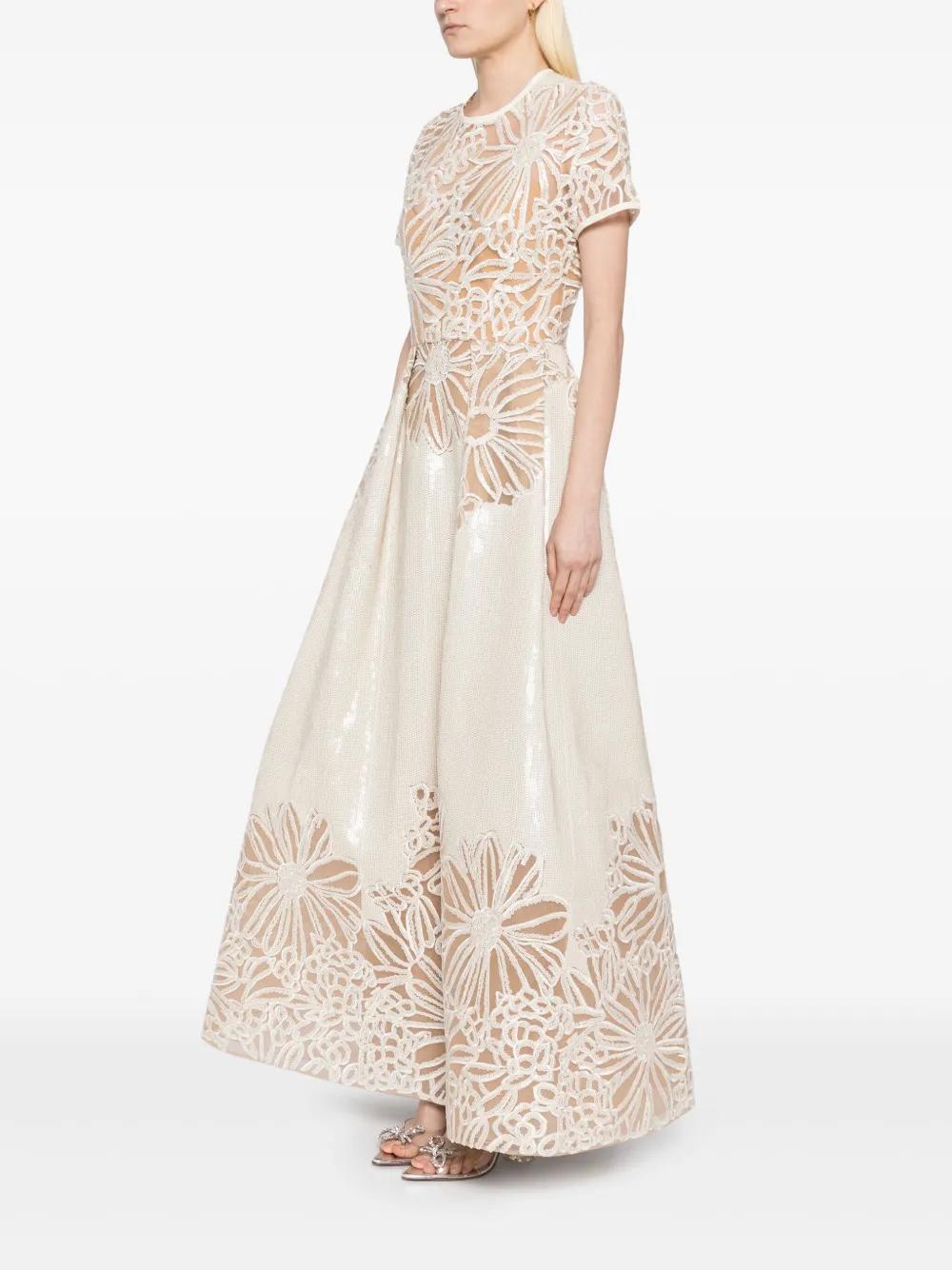 sachin and babi light blue dress Elie Saab Floral Embroidery Tulle Floral Gown – Runway Catalog