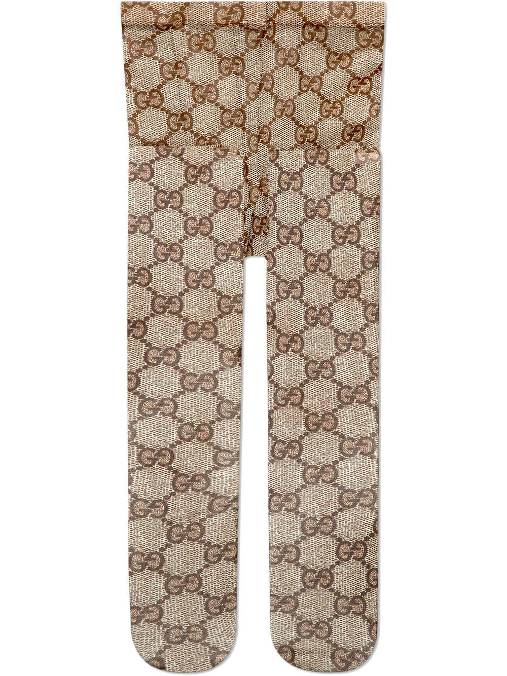 Gucci GG Pattern Tights in Brown Lyst