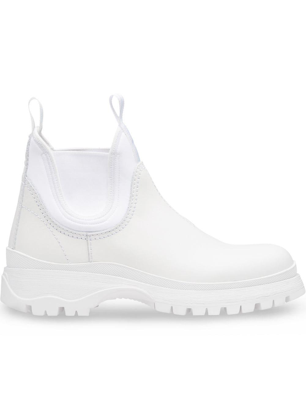 white round toe ankle boots